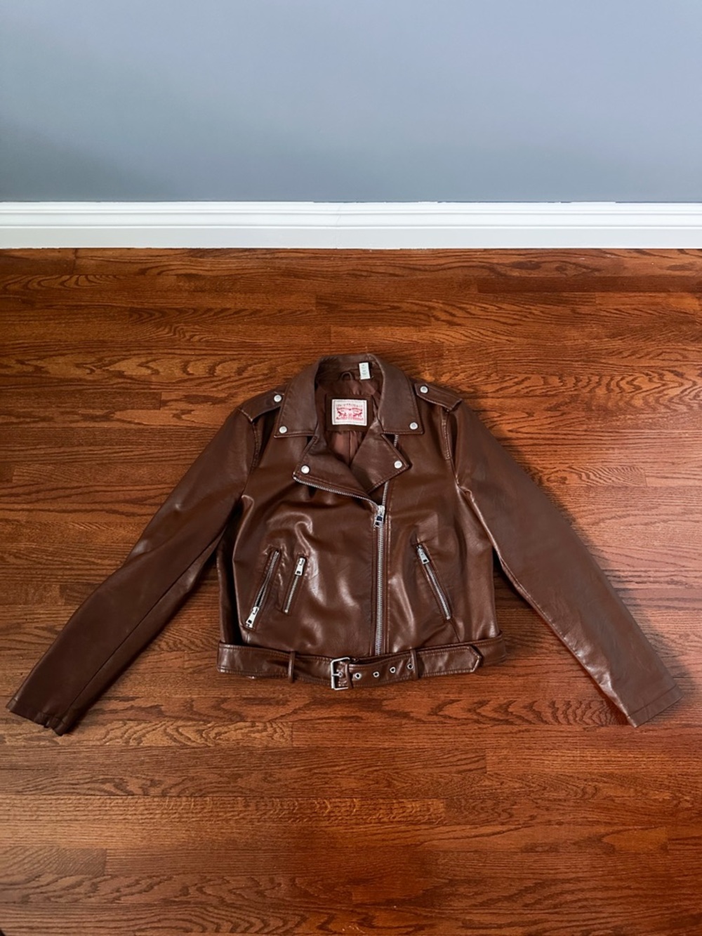 🤎 Levi’s Faux Leather Moto Jacket – Size XL 🤎
